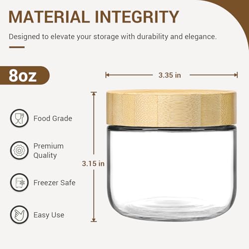 4 pack 8oz Glass jars with Airtight Lids