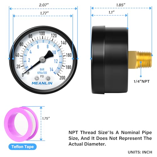 0 200Psi Well Pump Pressure Gauge 1