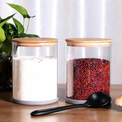 Set of 2 Large Glass Food Storage jar