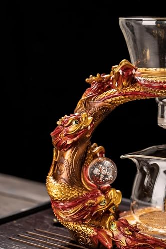 Glass Teapot Set with Infuser Semi Automatic Dragon Tea Set