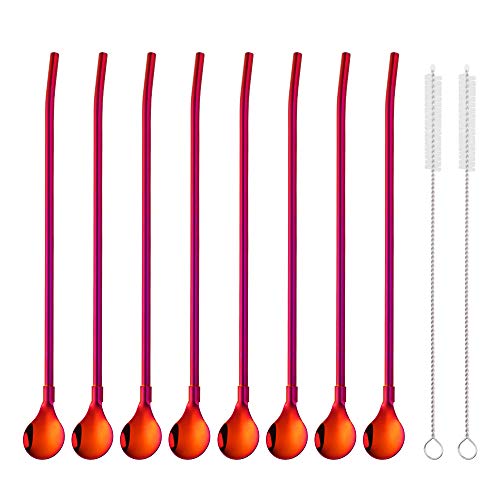 Straw Spoon 8PCS 8.5inch 18 (8 Count)
