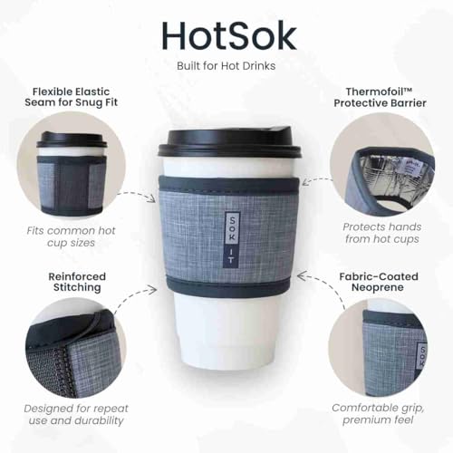HotSok Coffee & Tea Reusable Insulated Neoprene Cup Sleeve