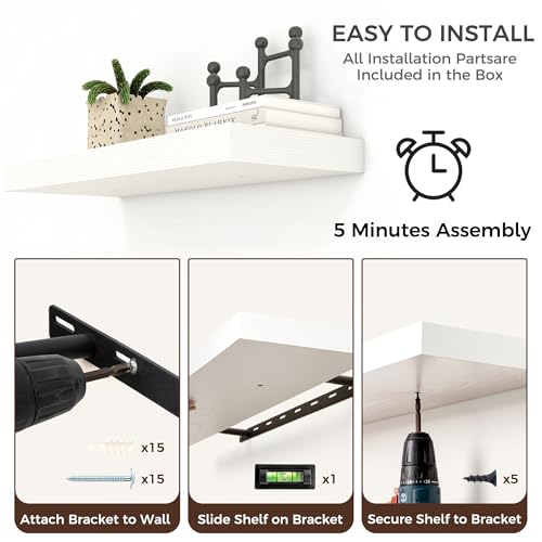 24 Inch Floating Shelves for Wall (2 Count)