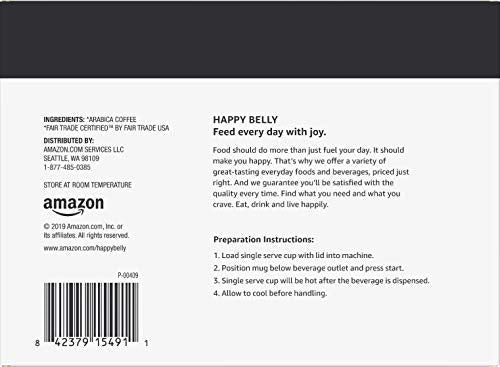 Amazon Brand Happy Belly Medium Roast Coffee Pods (100 Count)