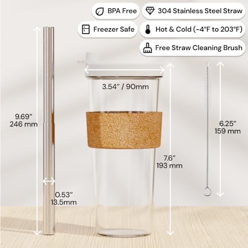 Reusable 24 oz Boba Cup and Straw