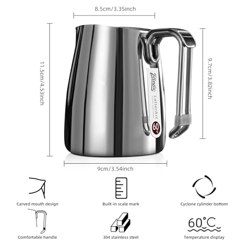 Espresso Milk Frothing Pitcher Stainless Steel 20oz