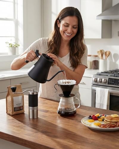Stainless Steel V60 Coffee Dripper & 50 Paper Filters