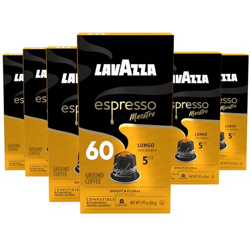 Espresso Maestro Lungo Aluminum Capsules Compatible with Nespresso* Original Machines (60 Count)