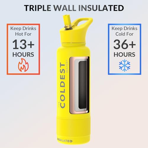 Coldest Insulated Water Bottle with Straw Lid