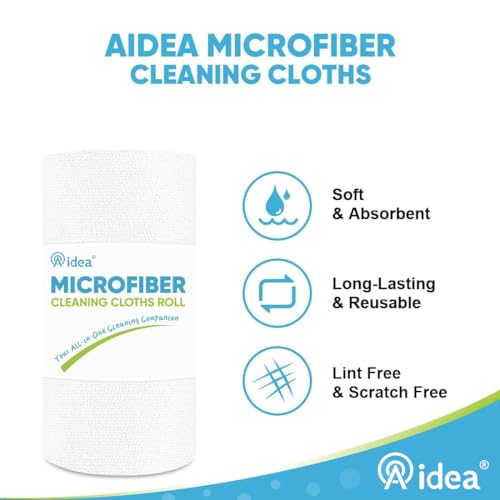 White Microfiber Cleaning Cloth Roll (50 Count)