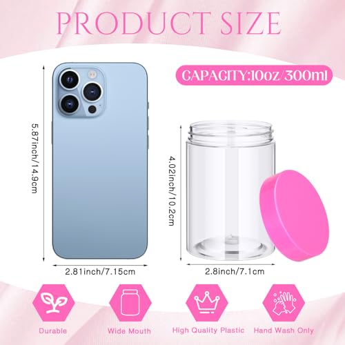 4 Pcs Plastic Jars Wide Mouth with Lids (4 Count)