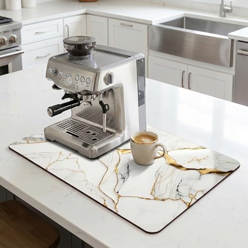 Coffee Mat or Dish Drying Mat Super Absorbent Drying Marble pattern Mat