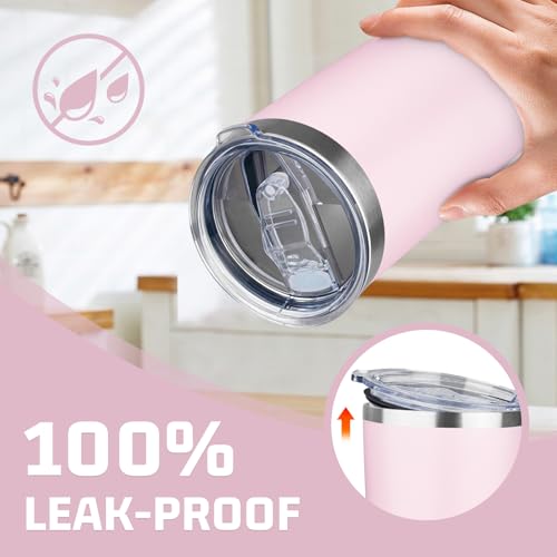 20oz Tumbler with Lid Double Wall Vacuum Insulated Travel Coffee Mug Stainless Steel Thermal Cup Powder Coated Sturdy Coffee Tumbler Bulk for Hot and Cold Beverage