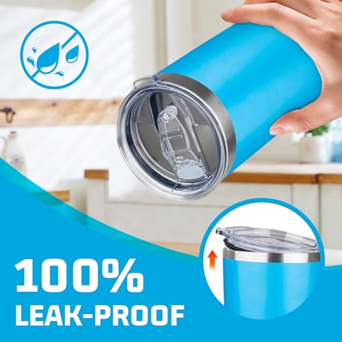 20oz Tumbler with Lid Double Wall Vacuum Insulated Travel Coffee Mug Stainless Steel Thermal Cup Powder Coated Sturdy Coffee Tumbler for Hot and Cold Beverage