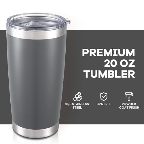 20 oz Tumbler with Lid Stainless Steel Insulated Tumblers Bulk Cups Mug (8 Count)