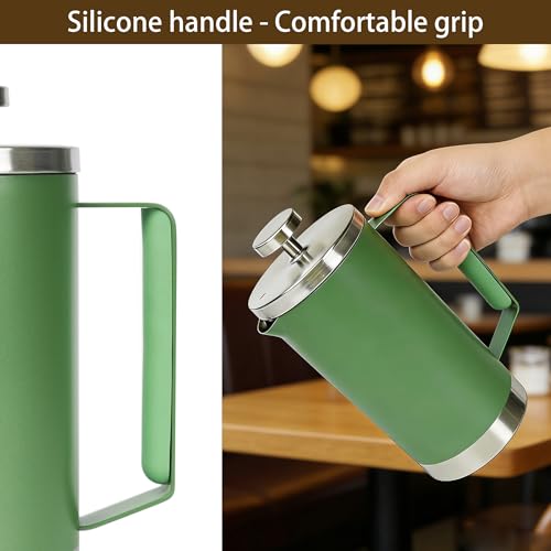 Green 600ml French Press Coffee Maker