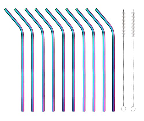 10 Pcs Stainless Steel Straws (10 Count)