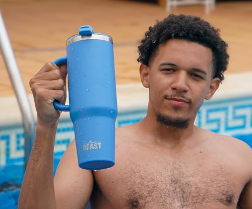 Beast 50 oz Tumbler with Handle Stainless Steel Vacuum Insulated Coffee Ice Cup Double Wall Travel Flask