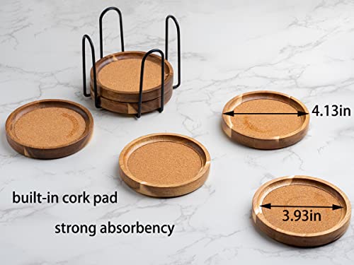 Coasters for Drinks Absorbent with Holder (6 Count)