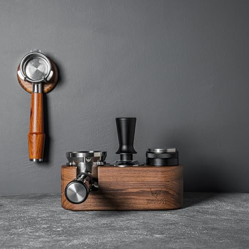 51mm Espresso Tamping Station Rosewood KNODOS Coffee Tamping & Portafilter Holder