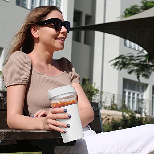 Clear Insulation Vista Tritan Tumbler for Iced Coffee and Ice Tea with Removable Insulated Stainless Steel Sleeve