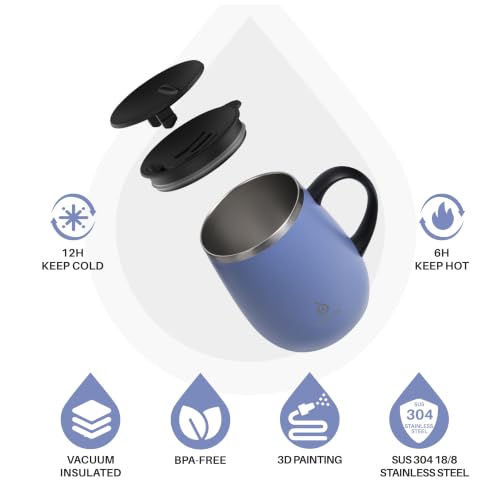 16 oz Insulated Coffee Mug with Lid and Handle