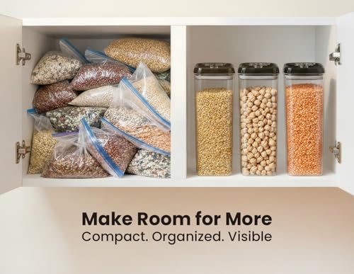 Flip Tite TALL Storage Container with Lid 4" Air Tight Easy Open Ring Top (3 Count)