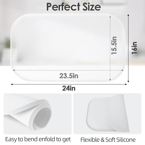 Silicone Coffee Maker Mat with Lip for Countertops
