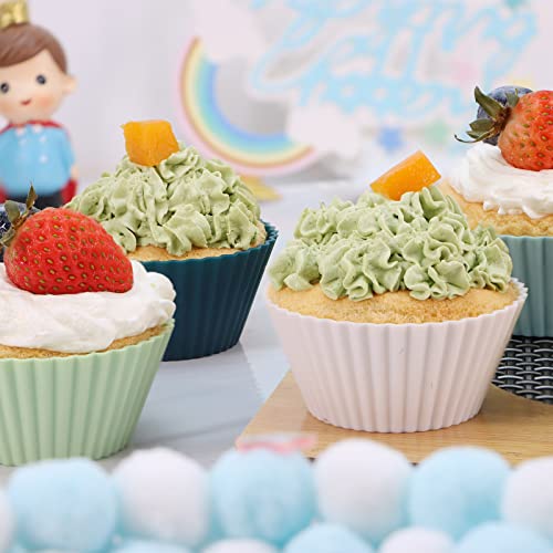 Large Silicone Baking Muffin Cups (12 Count)