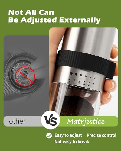 Manual Coffee Grinder with Stainless Steel Burr