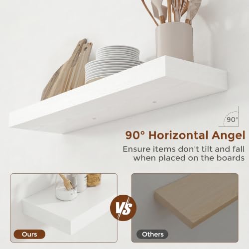 32 Inch Floating Shelves for Wall White Shelves Set of 2