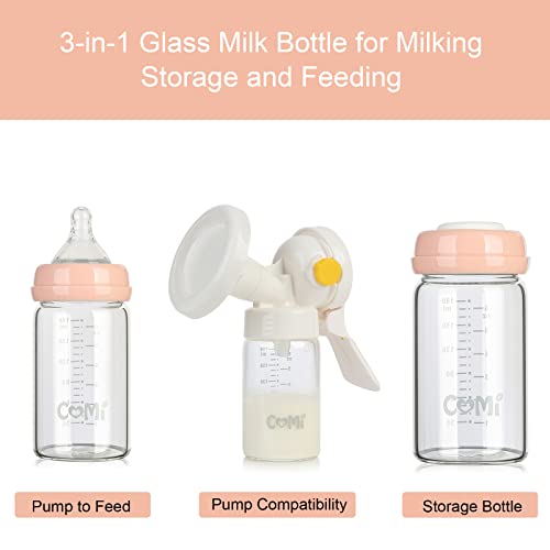 Wide Neck Glass Breastmilk Collection n Storage Bottle (4 Count)
