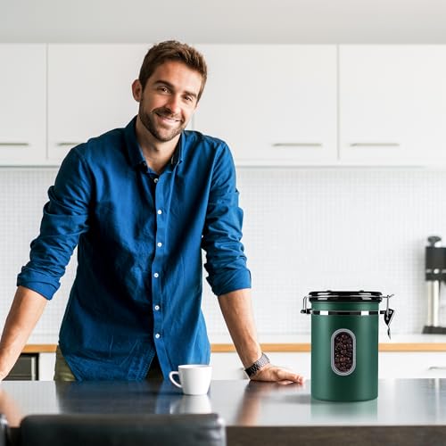 Airtight Coffee Canister with Date Tracker & Transparent Window