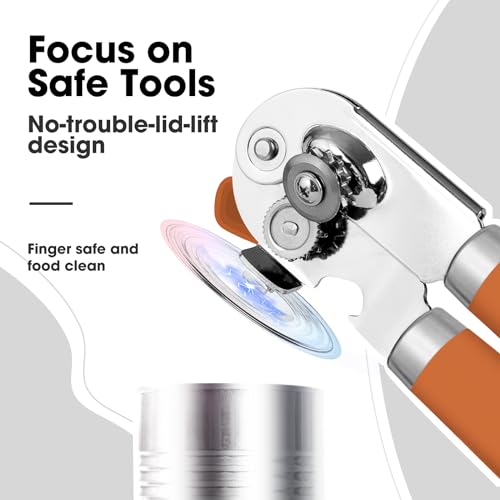 Heavy Duty Hand Can Opener Manual with Magnet Lid Remover