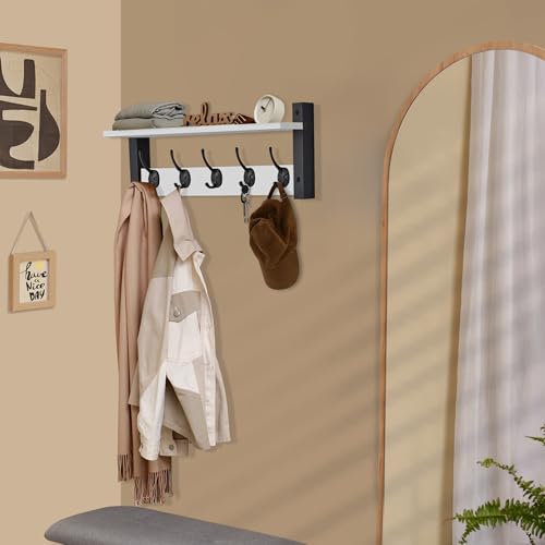 Coat Rack Wall Mount with Shelf