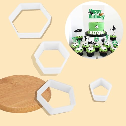 8 Pcs Soccer Ball Hexagon Cookie Cutter (8 Count)