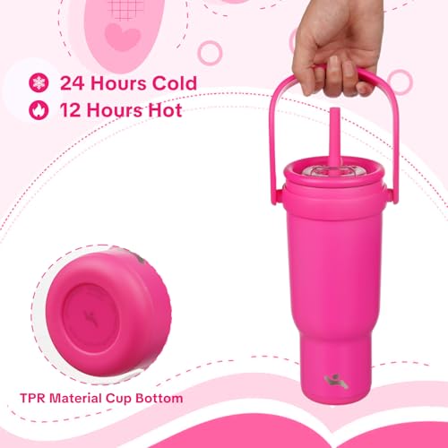 40 oz Tumbler with Handle and Straw