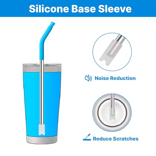 Metal Straws with Silicone Tip for 20 oz YETI Tumbler (4 Count)