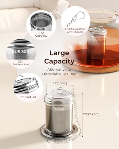 2 Pack Reinmoson Large Tea Infuser for Loose Tea & Spice Ball for Cooking (2 Count)