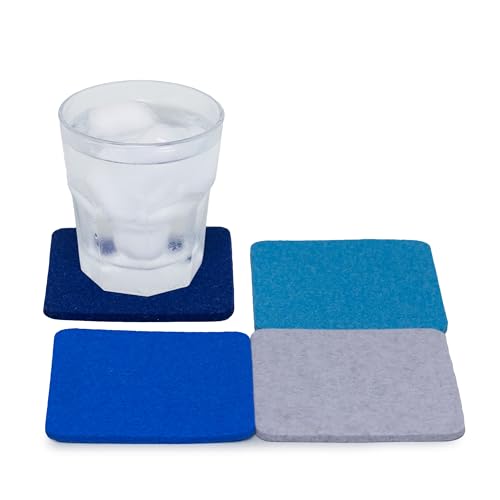 Bierfilzl Merino Wool Square Coasters Set of 4 (4 Count)