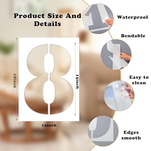 18 Inch Number Stencils Set (10 Count)