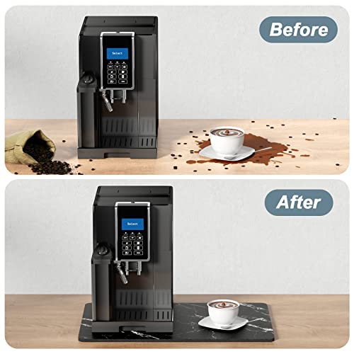 Coffee Mat 12" x 19" Cute Marble Style Coffee Bar Mats for Espresso Machine Station Accessories and Organizer