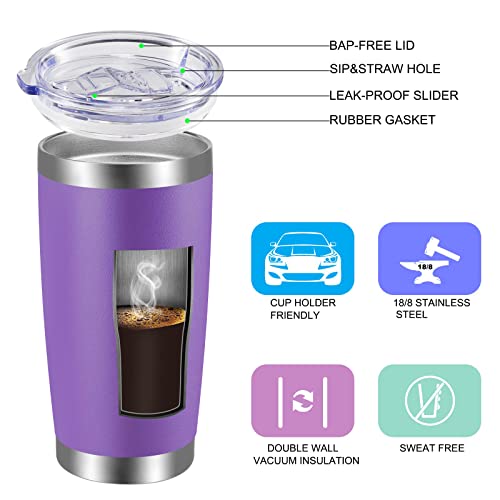 20oz Tumbler with Lid and Straw Stainless Steel Tumbler Cup Bulk Vacuum Insulated Double Wall Travel Coffee Mug Powder Coated Coffee Cup (12 Count)