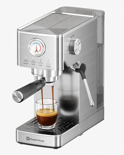 Slim Espresso Machine with Milk Frother