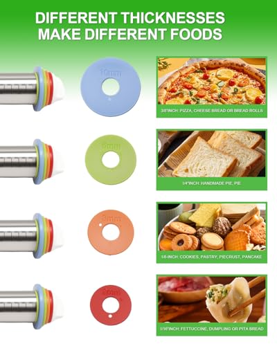 Adjustable Stainless Steel Rolling Pin Set with Thickness Rings (3 Count)