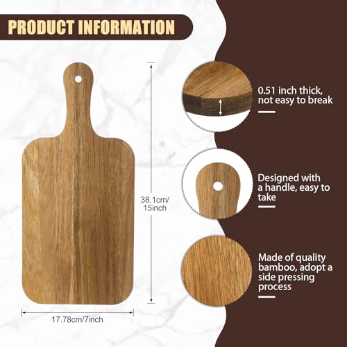6 Pcs Wood Cutting Boards Bulk Thicken with Handle Kitchen (6 Count)