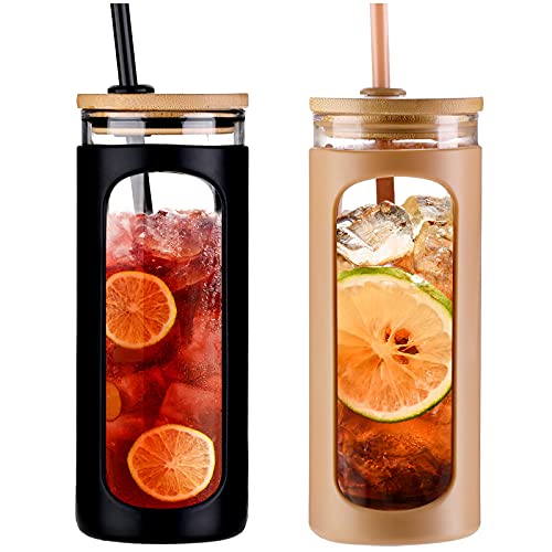 20oz Glass Tumbler with Straw and Lid (2 Count)