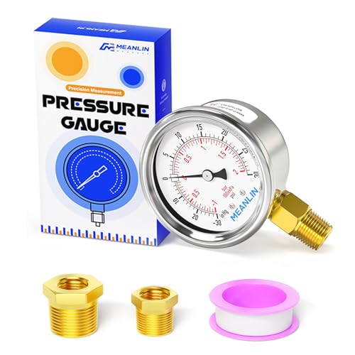 30inHG~30Psi Vacuum Gauge Stainless Steel 1