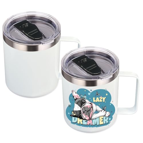 14oz sublimation Insulated Stainless Steel Coffee Mug with Lid Bulk 2 Pack (2 Count)