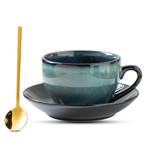 Porcelain Coffee Cup with Saucer Spoon